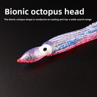 Leurre souple artificiel lumineux et coloré imprimé pieuvre bionique, multi-tentacules, 12cm 4g, sans hameçons, pour marlin