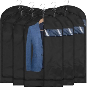 Large Capacity Non-Woven Foldable Dustproof Garment Bags Black Oxford Fabric Zipper Travel Suit Tote Storage <b>Cover</b> - Product Image 5