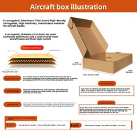 Boîtes pliantes en carton ondulé de petite taille, style avion, avec impression de logo ; Emballage en papier extra-rigide pour étuis de téléphone