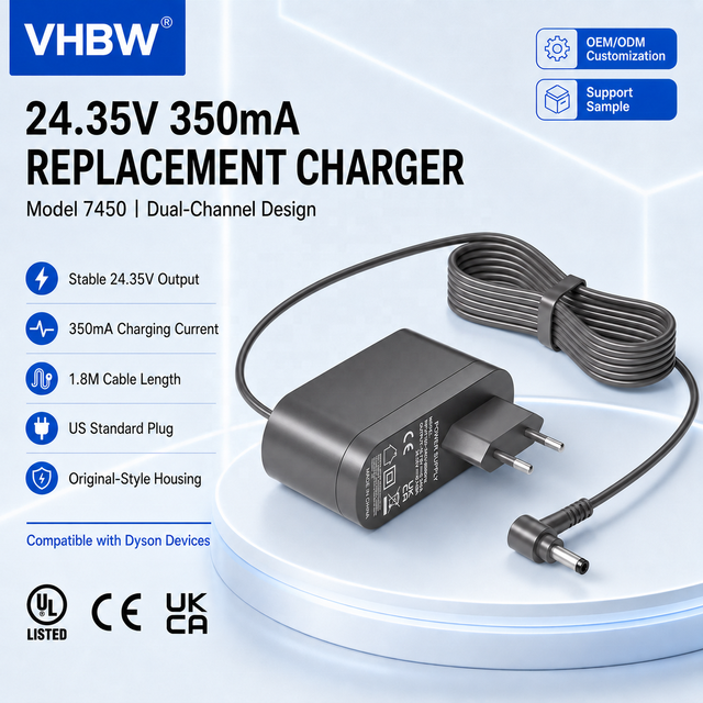 24.35V 0.348A Replacement Vacuum Charger for Dyson  DC34  DC44 DC45 DC56 DC57 Handheld Cordless Cleaner Power Supply Adapter