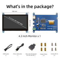 Écran LCD 4,3 pouces 800*480 avec écran tactile capacitif pour Raspberry Pi 5 4B 3B 2B B+ B 3A+ A+ W Zero H57 Chine
