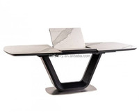 Table à manger en pierre frittée de qualité supérieure, non poreuse, résistante à la chaleur, pour villa et restaurant