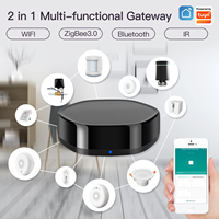 Tuya Smart 2in1 ZigBee untuk Mesh Hub 38K Pengendali Jarak Jauh IR 2in1 Kontrol Suara untuk Alexa Google Home Smart Home