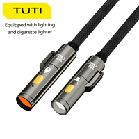 Kabel Pengisian Cepat OEM 240w 4-in-1 Tipe-C ke Tipe-C dengan Fungsi Senter, Dapat Menyalakan Rokok