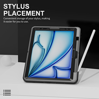 Casing Pelindung Tablet Anti Jatuh dengan Dudukan Stylus Putar 360 Derajat dan Bumper PC untuk iPad Air 8 Gen 11 Inch case M4 2026 A3463