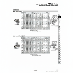 นิวเมติก SMC นิวเมติกฟิตติ้งโลหะแบบสัมผัสเดียว KQB2T12-G03ชิ้นส่วนนิวเมติก - Product Image 1