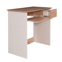 Plateau de clavier coulissant en mélamine blanche de 80 cm avec fermeture douce, base à glissières, capacité de charge de 100 kg, pour usage minimaliste à la maison, dans la chambre, pour bureau d'ordinateur moderne