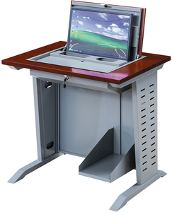 Modern Classroom Flip Top Lockable LCD <strong>Desk</strong> Table Electric Desktop <strong>Flipper</strong> with Front Screen Display Paperless Office Design - Product Image 5