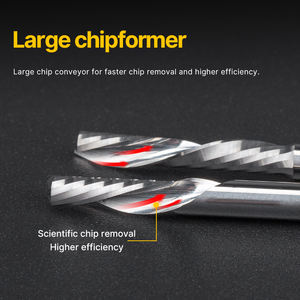 Haho 3.175 מ "מ נתב <span class=keywords><strong>cnc</strong></span> חותך שמאל חתוך ספירלה אחת חתוך ספירלת חותך טונגסטן פלדה מקדחה חתיכות אקריליק קצה - Product Image 4