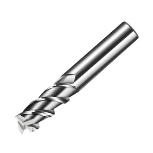 HRC50 Uncoated 3 Flute End Mill Polished 3 Edge Milling Cutter cnc Machine Tool for Aluminum and woodworking