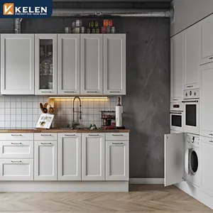 Kelen-mini cocinas modulares de color blanco brillante, organizador de diseño bajo, mini coctelera personalizada, gabinetes de cocina de madera sólida, 2022