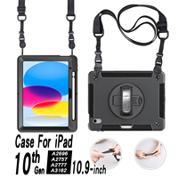 Étui pour tablette avec bandoulière pour iPad 10e génération 2022 10.9, étui robuste en TPU pour iPad 10e génération