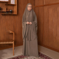 Maßgeschneidertes Premium-Gebetsset aus 2 Teilen: Maxi-Knielanges Khimar und Rock – Bescheidenes muslimisches Damenkleid für Eid – Islamischer Jilbab im Großhandel