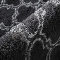 Tapis shaggy à motif géométrique en treillis, moelleux et antidérapant, à poils longs, pour salon, chambre et décoration intérieure