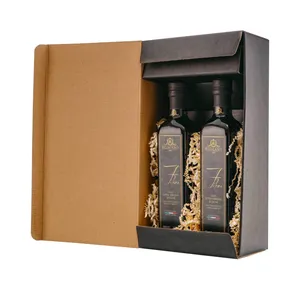 Custom Printing rigid cardboard green olive oil bottle mailing box luxury olive oil gift box with insert for bottle