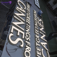 Enseigne publicitaire extérieure pour pizzeria, logo personnalisé en forme de tranchette de pizza, lettres en acier inoxydable 3D, étanche IP65