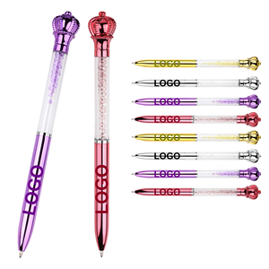 Penna a Sfera in Plastica Personalizzata con Logo Stampato, Design Elegante con <span class=keywords><strong>Grande</strong></span> Decorazione a Diamante, <span class=keywords><strong>Scrittura</strong></span> Fluida per Regali Scolastici - Product Image 3