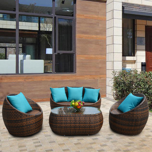 Muebles de jardín Conjunto de bistró redondo Silla de mimbre de ocio Venta caliente Juego de sofás de ratán de hierro para exteriores - Product Image 3