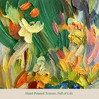 Peinture à l'huile abstraite peinte à la main, scène de jardin, sur toile, taille personnalisée, vente en gros pour la décoration d'hôtels et de maisons