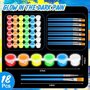 <span class=keywords><strong>Peinture</strong></span> <span class=keywords><strong>acrylique</strong></span> fluorescente néon phosphorescente non toxique de 3 ml, 5 ml, 6 couleurs pour l'art et l'artisanat - Product Image 2