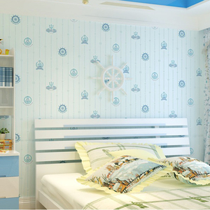 Carta da parati 3D per bambini a prova di umidità blu per la stanza dei bambini per l'intrattenimento domestico - Product Image 3