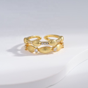 factory price plata 925 sterling <b>silver</b> woman fashion <b>ring</b> geometric open <b>adjustable</b> dainty 14k 18k gold plated <b>rings</b> for girls - Product Image 4