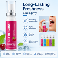 Spray rafraîchissant pour l'haleine à la menthe double saveur fruitée, antibactérien, format voyage, personnalisable avec logo – Offre Spéciale