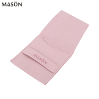 Microfibre beige petit emballage cadeau sac pochette à bijoux pour bague collier boucle d'oreille bracelet logo personnalisé pochette à bijoux