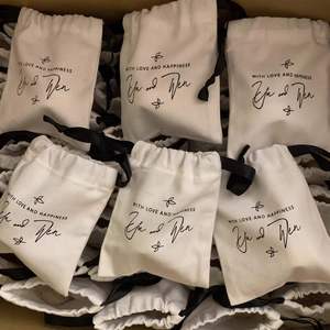 Custom <b>Drawstring</b> Cotton Muslin <b>Drawstring</b> <b>Pouch</b> Personalize LOGO Wedding Favor Underwear Swimwear Accessory Cosmetic Bag - Product Image 1