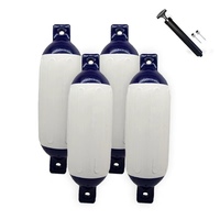 Pare-battage gonflable pour bateau/yacht, PVC durable, résistant aux UV, deux couleurs, TG1- 4,5x16 pouces, entièrement noir, avec valve à aiguille