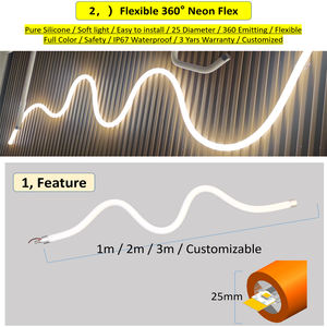 Anillo <span class=keywords><strong>de</strong></span> silicona pura <span class=keywords><strong>de</strong></span> 24V B 1 metro, emisor <span class=keywords><strong>de</strong></span> 360 grados, modelado circular, luz <span class=keywords><strong>Led</strong></span> <span class=keywords><strong>flexible</strong></span> <span class=keywords><strong>de</strong></span> neón - Product Image 5