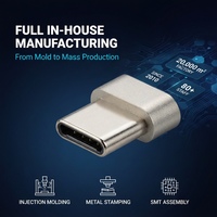Boîtier compact en fer blanc JN Brand de taille mini USB Type C à ouverture supérieure avec blindage métallique pour connecteur mâle Type-C fin OEM