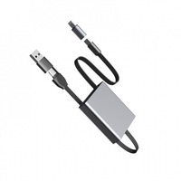 Kabel Pengisian Cepat Type-C ke Type-C 66W yang Dapat Ditarik, Panjang 0.8m (dapat ditarik hingga 1m), Kabel Charger Mobil Teleskopik, Kabel Type C Portabel