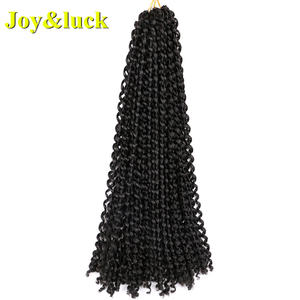 350 colore 22 pollici sintetico acqua onda passione torsione ondulata estensioni dei capelli all'uncinetto Ombre rosso all'ingrosso trecce intrecciate all'uncinetto - Product Image 2