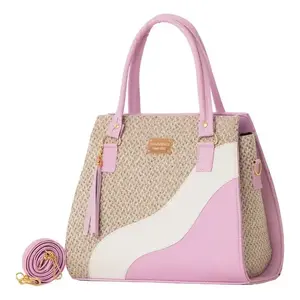 Bolso de Yute Fana Harlow Lila para Mujer Tote de Polialgodón Duradero y Ecológico con Estampado de Leopardo y Letras por Transferencia de Calor Tamaño Mediano - Product Image 4