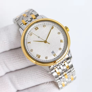 Montre de luxe automatique mécanique de 40 mm avec boîtier en acier inoxydable et cadran bleu foncé avec traitement PVD en acier inoxydable original - Product Image 1