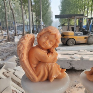 Hand <b>White</b> Marble Baby Jesus Stone Statues of Angels for Cemetery Children's HT-043 Baby Jesus HT-043 - Product Image 6