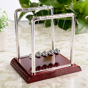 3 Pendules de Newton rectangulaires de tailles grand, moyen et petit, avec boules élastiques de billard, pour l'enseignement de la physique, la conservation de l'énergie, en métal, style Art Déco, pour <span class=keywords><strong>anniversaire</strong></span> - Product Image 5
