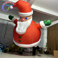 Père Noël gonflable géant d'extérieur avec éclairage LED, grande mascotte gonflable de Père Noël sur pied pour la décoration des centres commerciaux