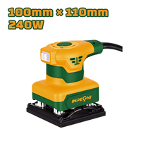 Ponceuse électrique IMPEGNI 240W, ponceuse à paume carrée 100x110mm à vitesse variable avec fixation auto-agrippante pour le polissage du bois DIY
