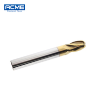 Fresa de extremo esférico de 4 filos de carburo de tungsteno HRC55 para fresado CNC, OEM/ODM, con recubrimiento Nano-PVD, para fresado de alta velocidad
