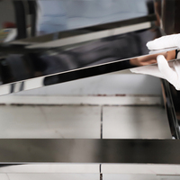 Meubles de buffet de cuisine moderne autoportants en acier inoxydable avec panier à tiroirs