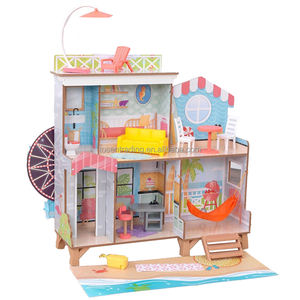 Juego de Imitación para Niños, Rueda de la Fortuna de Madera para Casa de Muñecas con Accesorios, Muebles de Juguete para Habitación - Product Image 1