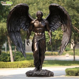 Sculpture de jardin YOUFINE, ange gardien en bronze sur mesure, statue d'homme avec de grandes ailes - Product Image 6