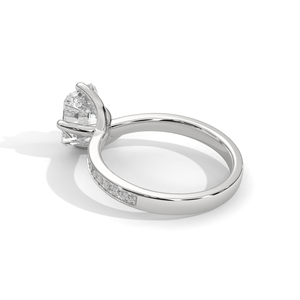Anillo de Diamante Cultivado en Laboratorio con Corte Esmeralda para Mujer, Oro Blanco de 10k, 14k, Regalo Romántico para Compromiso, Aniversario de Bodas - Product Image 2