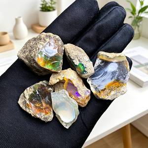 Vente <span class=keywords><strong>en</strong></span> gros <span class=keywords><strong>de</strong></span> <span class=keywords><strong>pierres</strong></span> brutes d'opale naturelle éthiopienne, spécimens d'opale à fort feu pour collection <span class=keywords><strong>et</strong></span> bricolage - Product Image 2