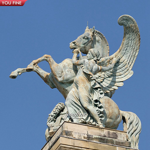 YOUFINE Statua di Pegaso in Bronzo Antico, Scultura di Cavallo <span class=keywords><strong>Alato</strong></span> Volante per Villa, Vialetto e Giardino - Product Image 3