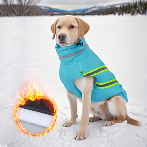 Fabricante al por mayor impermeable cálido invierno perro abrigo con rayas reflectantes - Product Image 4