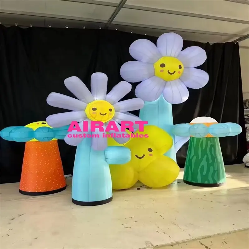Shopping Mall Scene Decoration Led Lighting Inflatable Artificial Plants Flower Balloon Inflatable