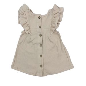 ชุดเดรสเด็กผู้หญิงวินเทจแบบมีริบบิ้น ติดกระดุมด้านหลัง แขนกุด ระบายชายเสื้อ สำหรับเด็กวัยเตาะแตะ - Product Image 5